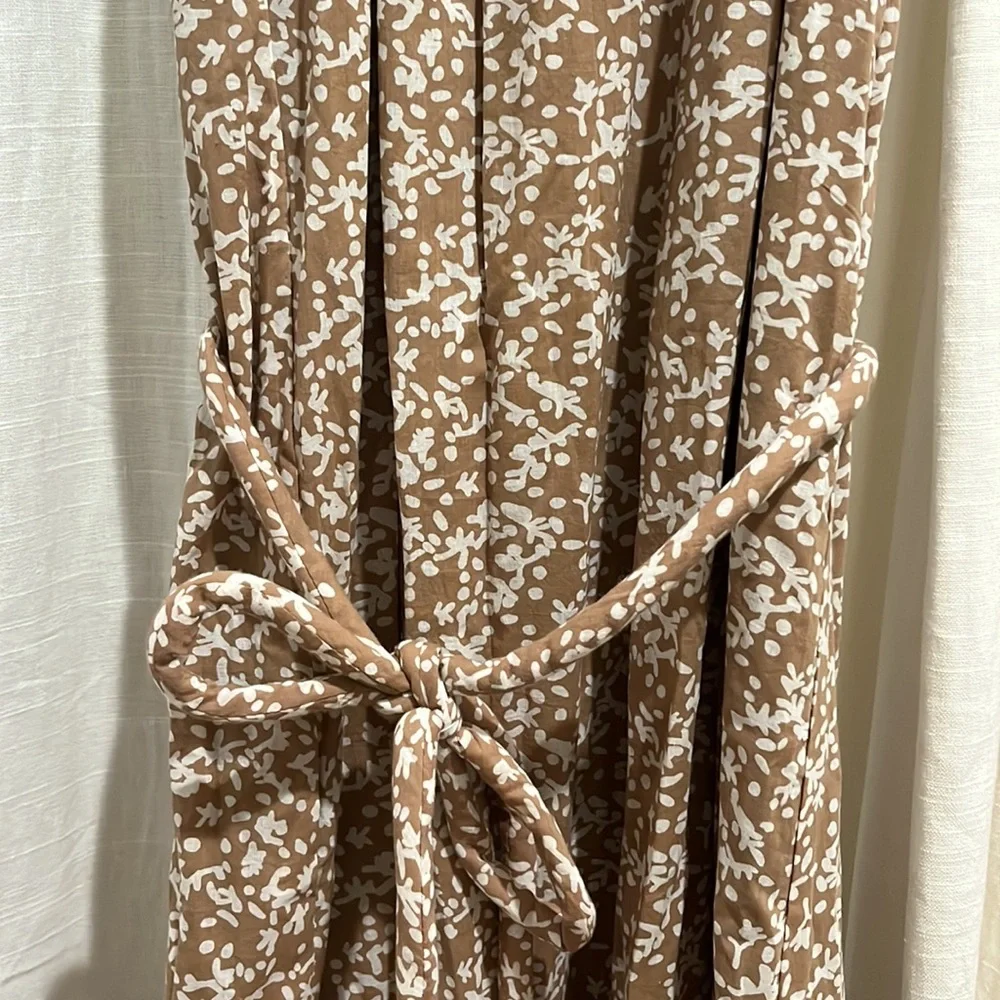 Like-new Mirth Caftans Corsica Halter Maxi Dress in Desert Sand